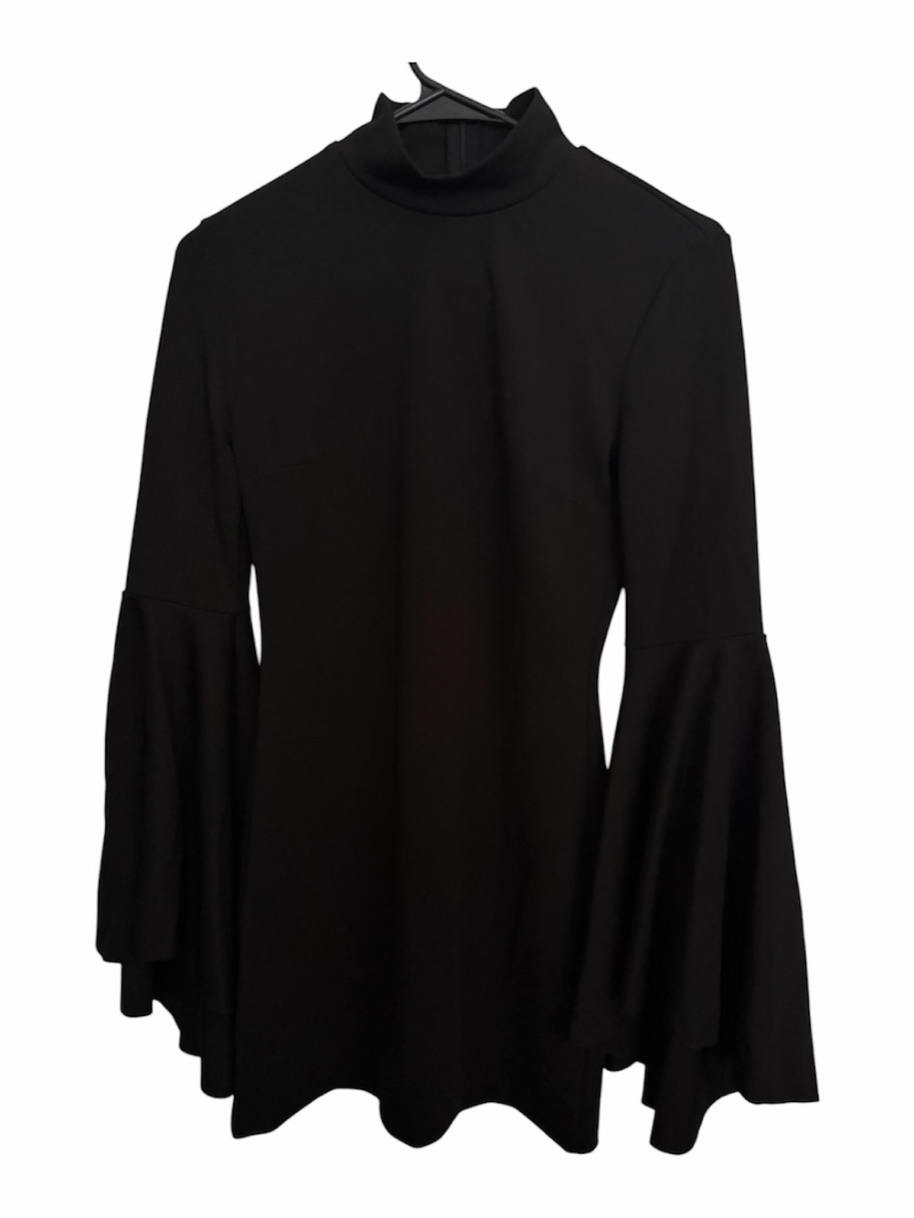 DO+BE Black Mock Neck Bell-Sleeve Mini Dress
